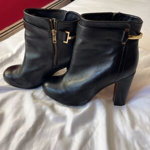 Ted Leather Black Leather Ankle Booties